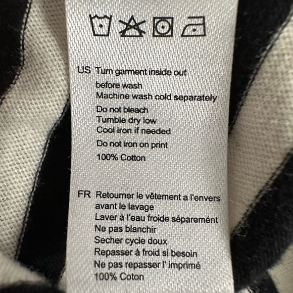 Amuse Society Honey Striped Long Sleeve Cropped Top Shirt Black Off White Large - Picture 13 of 16